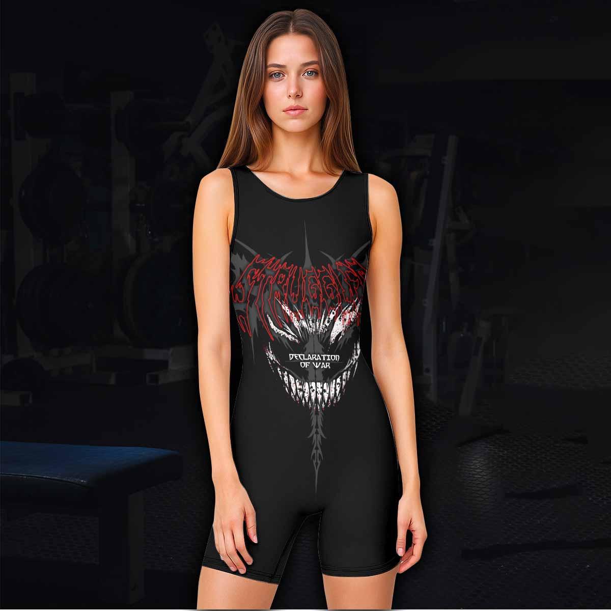 Declaration of War Wrestling Singlet - women's lifestyle view