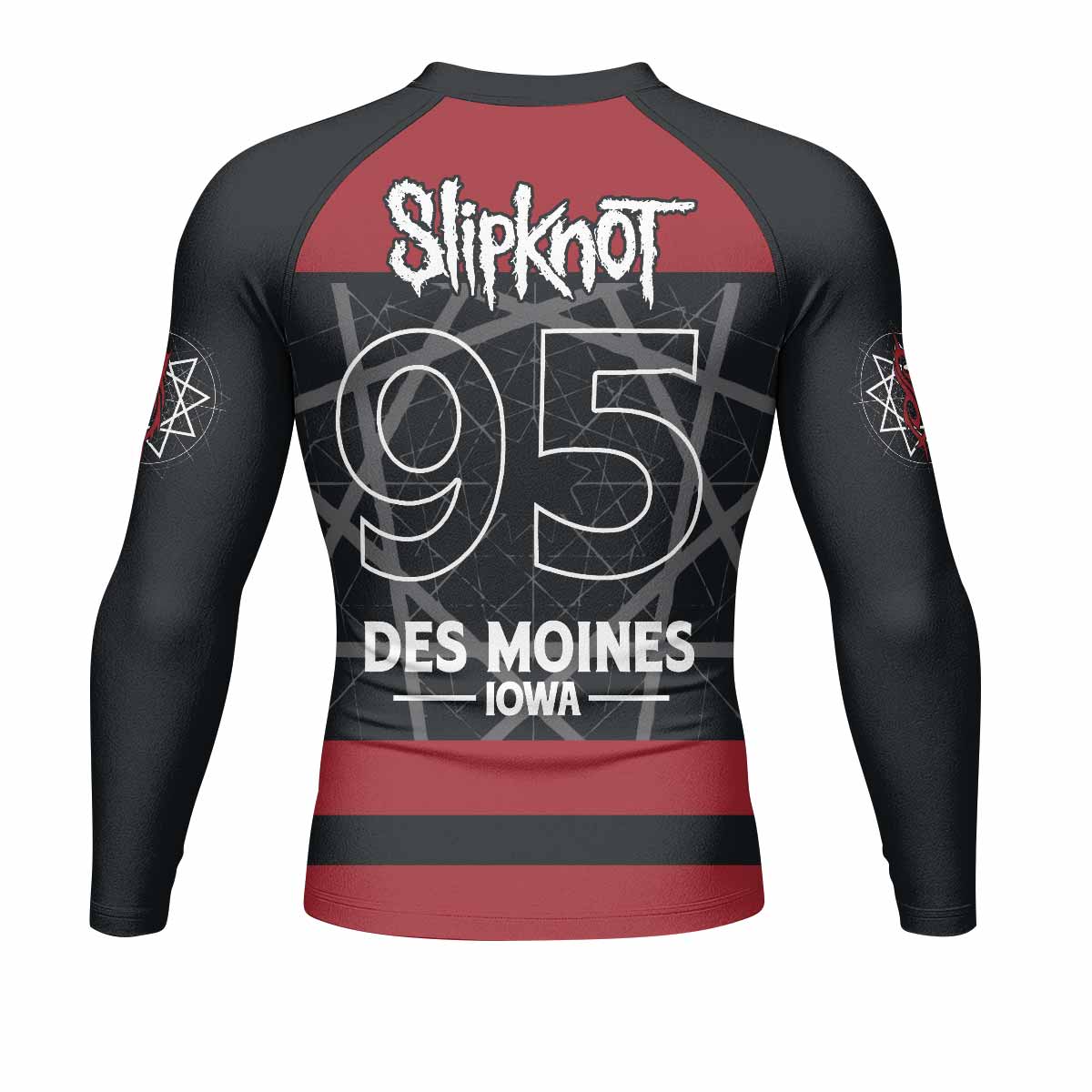 Des Moines 95 Men's Rash Guard Long Sleeve - back view mockup 