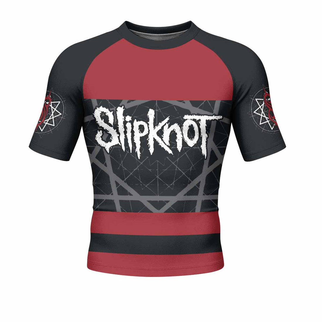 Des Moines 95 Men's Rash Guard Short Sleeve - front and back view