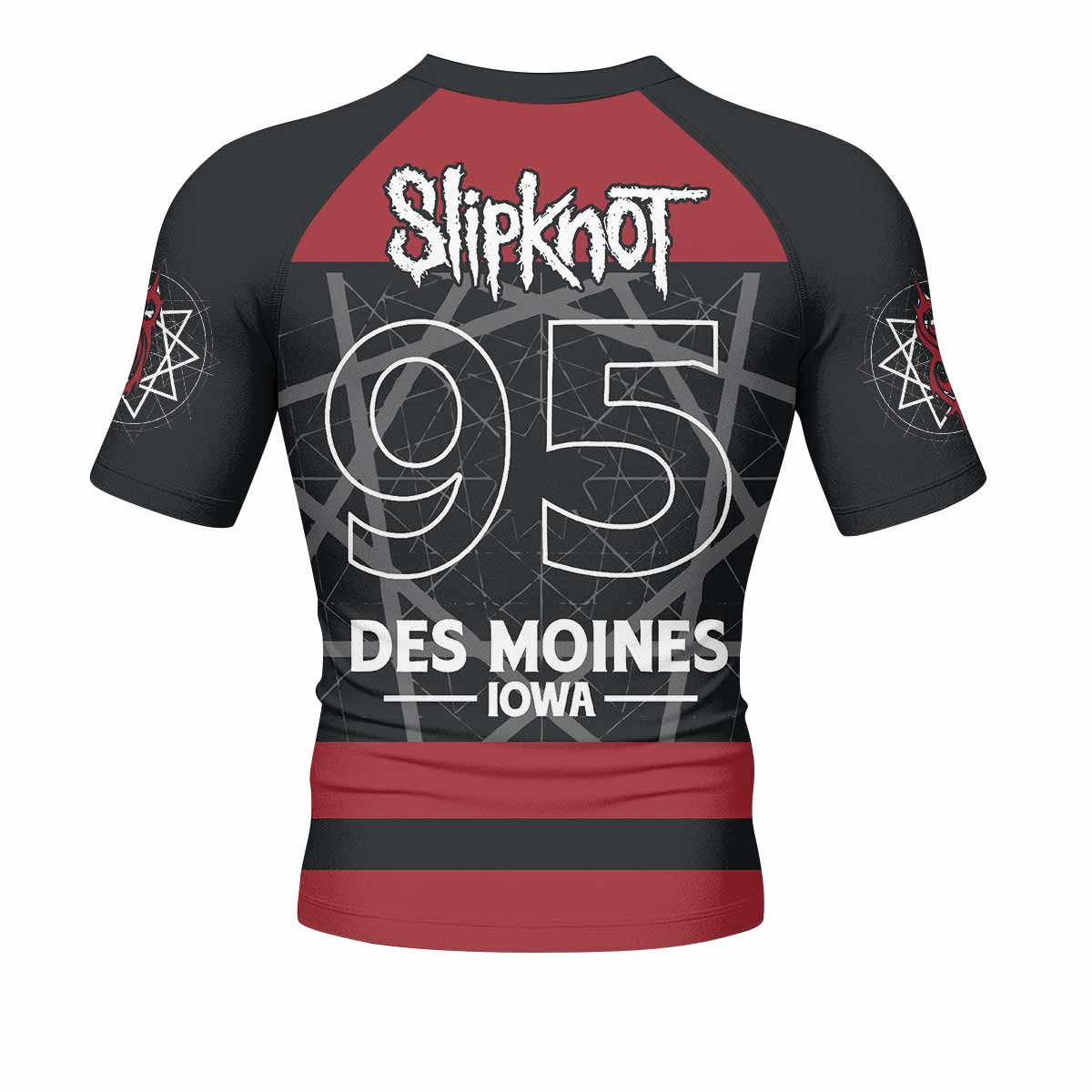 Des Moines 95 Men's Rash Guard Short Sleeve - back view mockup 