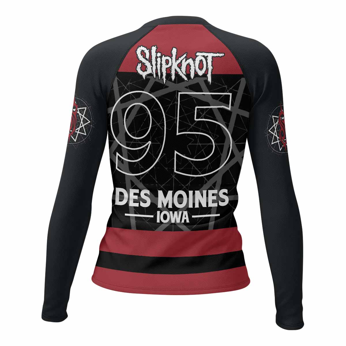 Des Moines 95 Women's Rash Guard Long Sleeve - back view mockup 