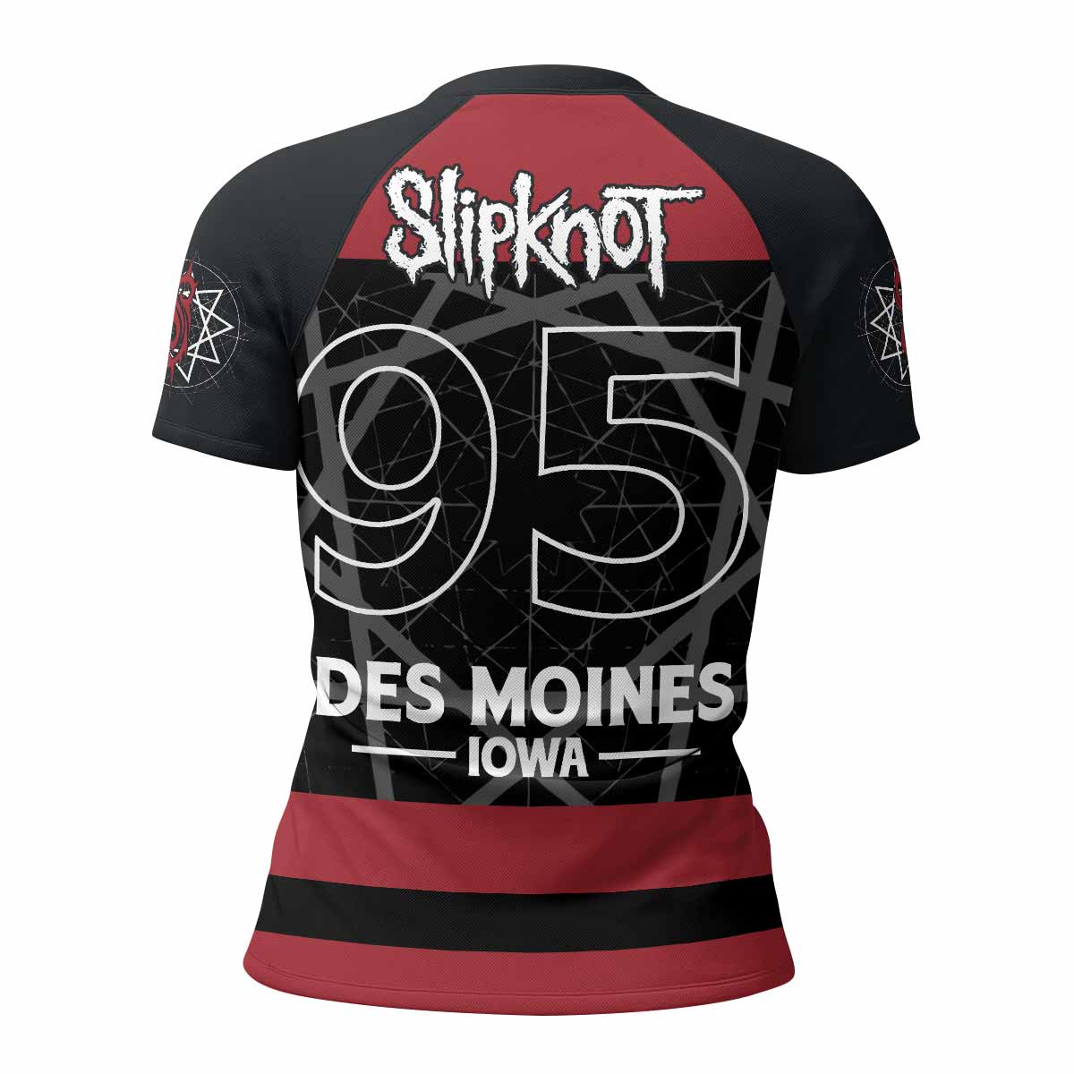 Des Moines 95 Women's Rash Guard Short Sleeve - back view mockup 