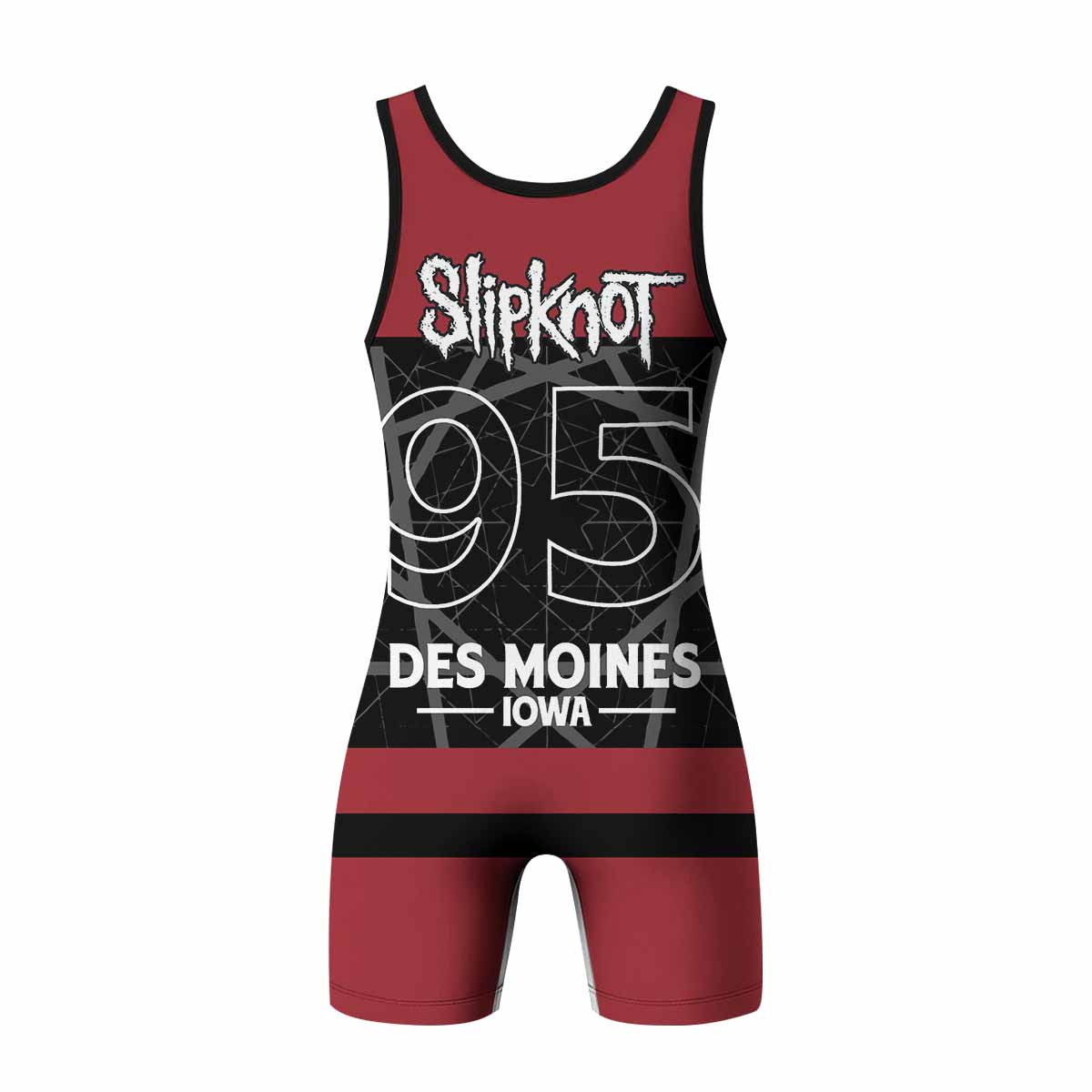 Des Moines 95 Wrestling Singlet - back view mockup 