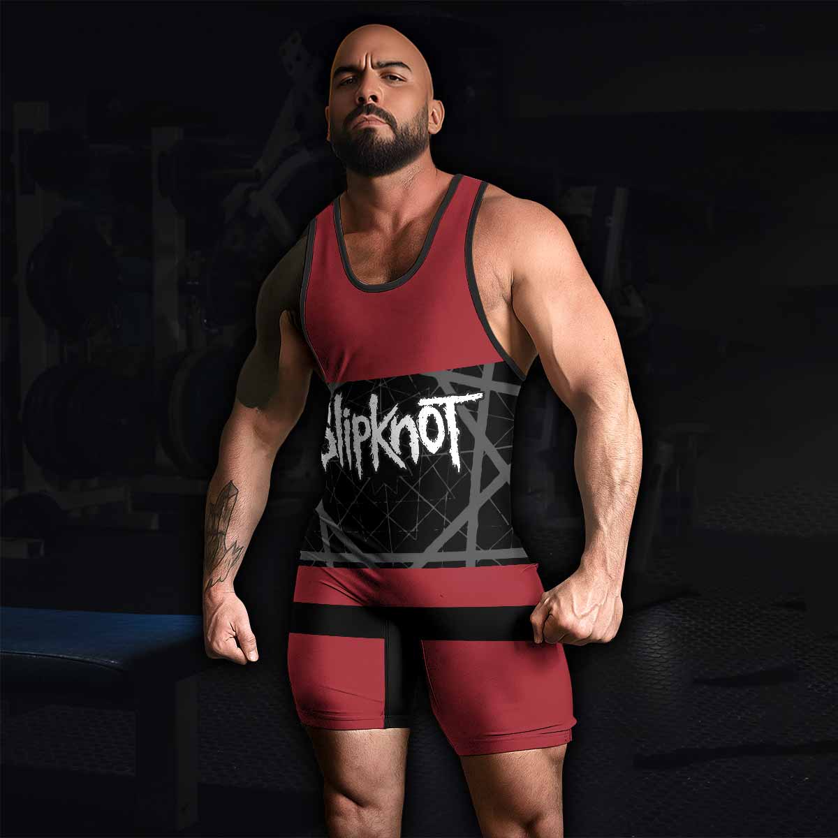 Des Moines 95 Wrestling Singlet - men's lifestyle view