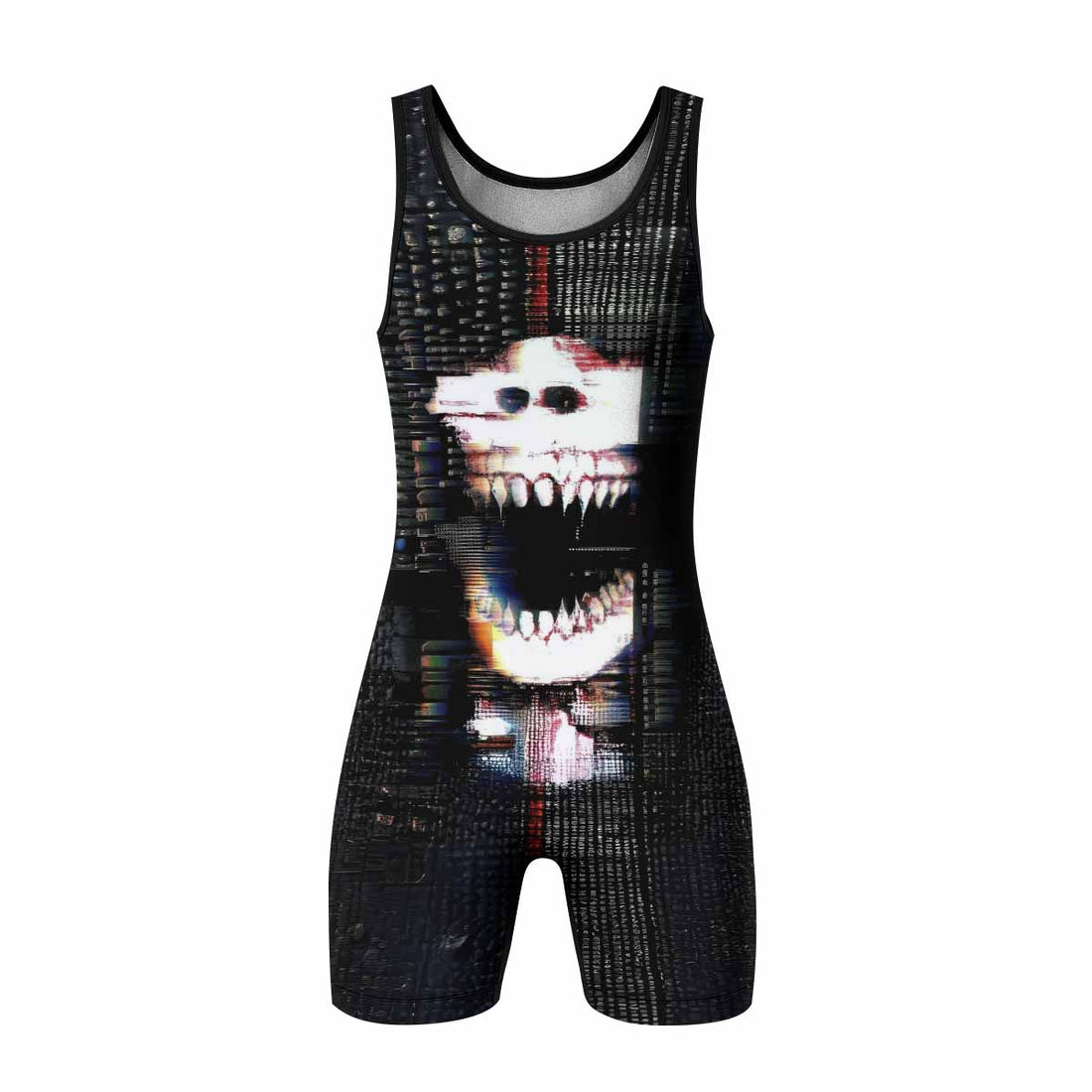 Digital Fear Protocol Wrestling Singlet - front and back view