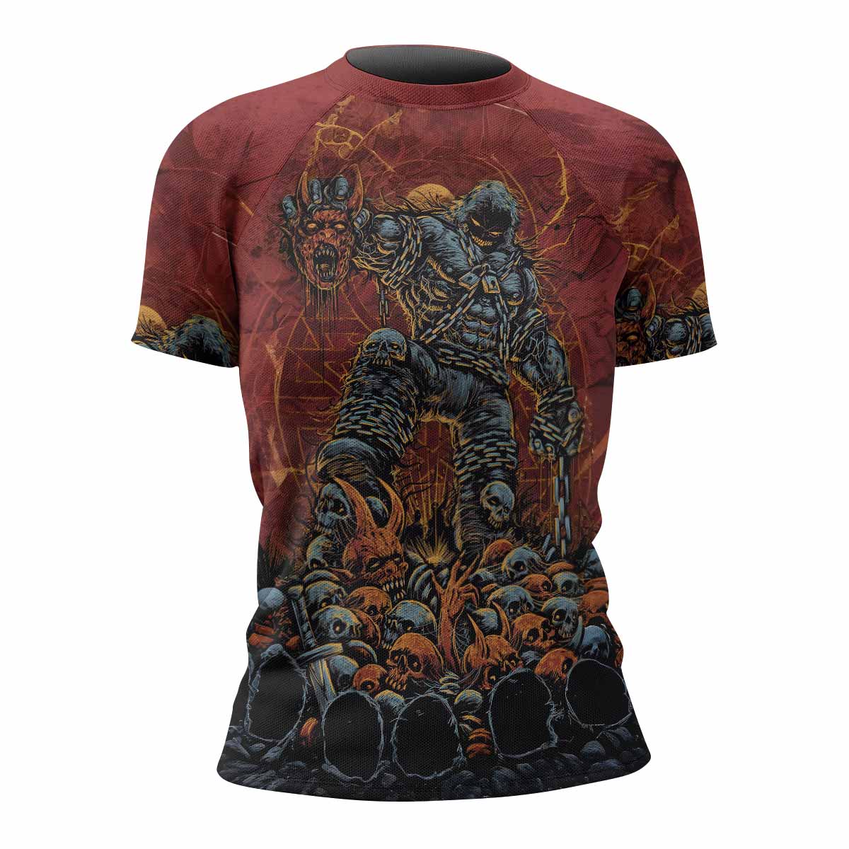 Disturbed Dominion Women’s Short Sleeve Rash Guard - front view mockup
