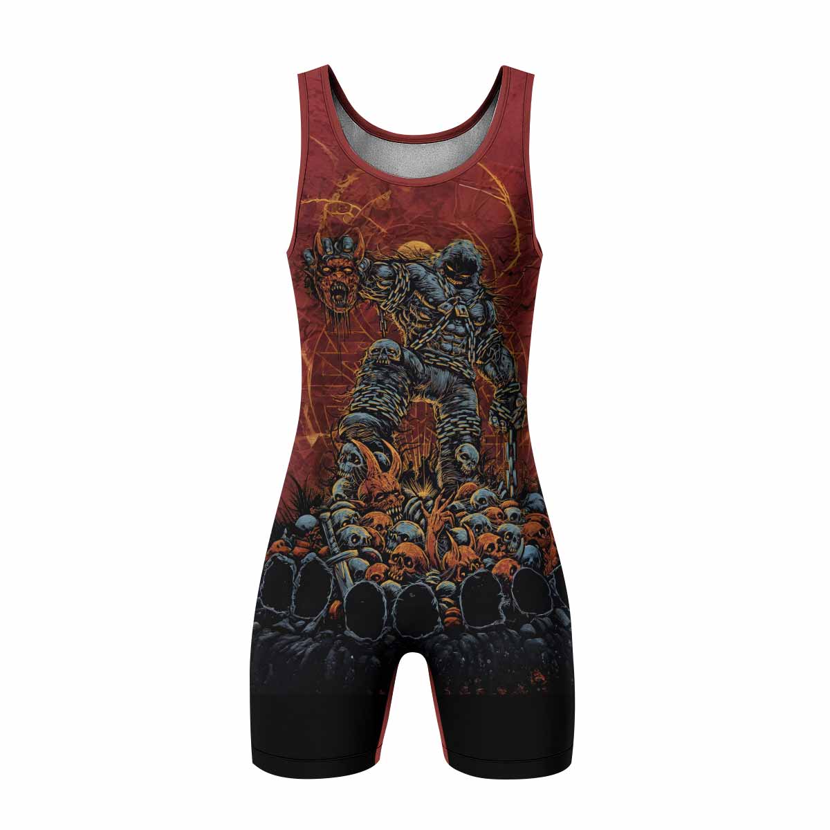 Disturbed Dominion Wrestling Singlet - front view mockup