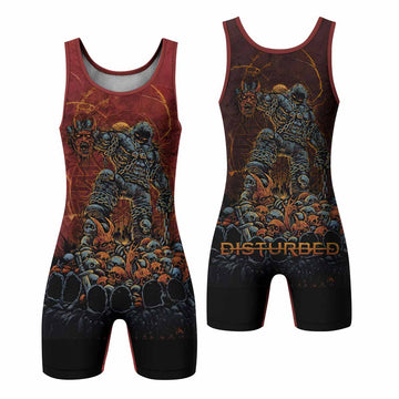 Disturbed Dominion Wrestling Singlet - front and back view