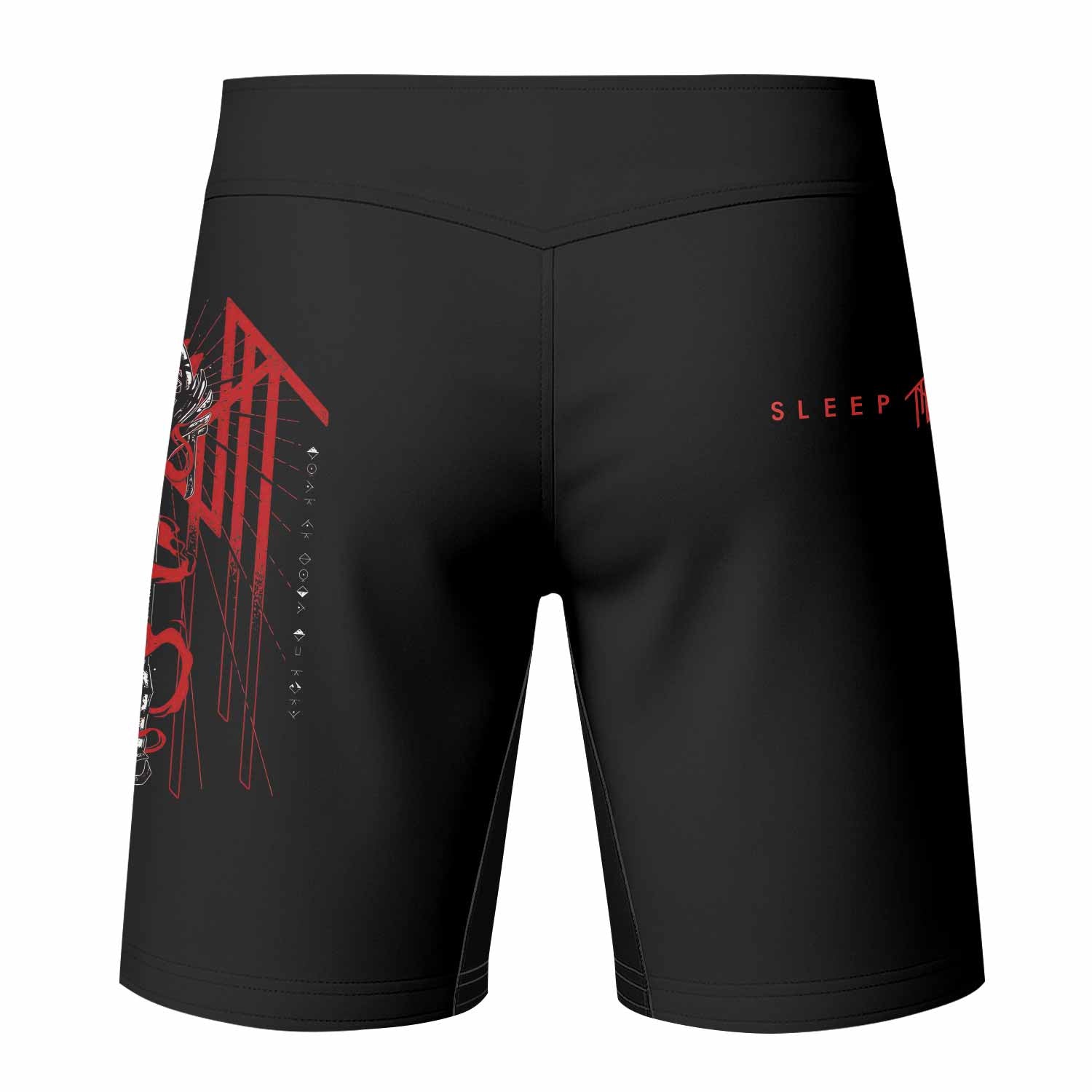 Divine Offering Fight Shorts - back view mockup