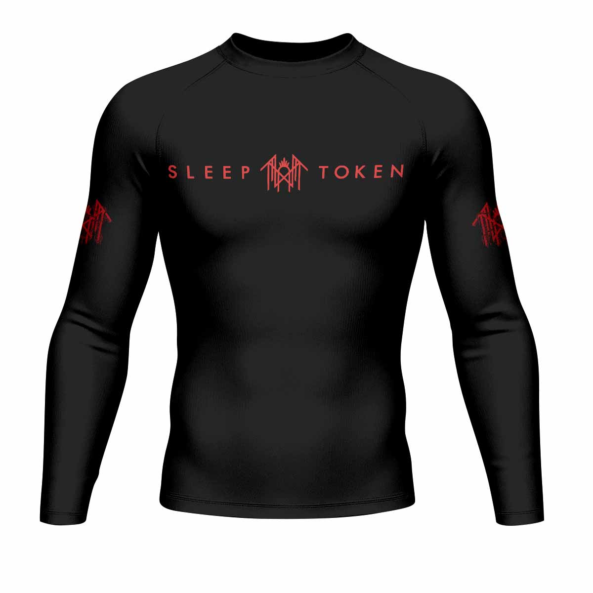 Divine Offering Men's Rash Guard Long Sleeve - front view mockup 