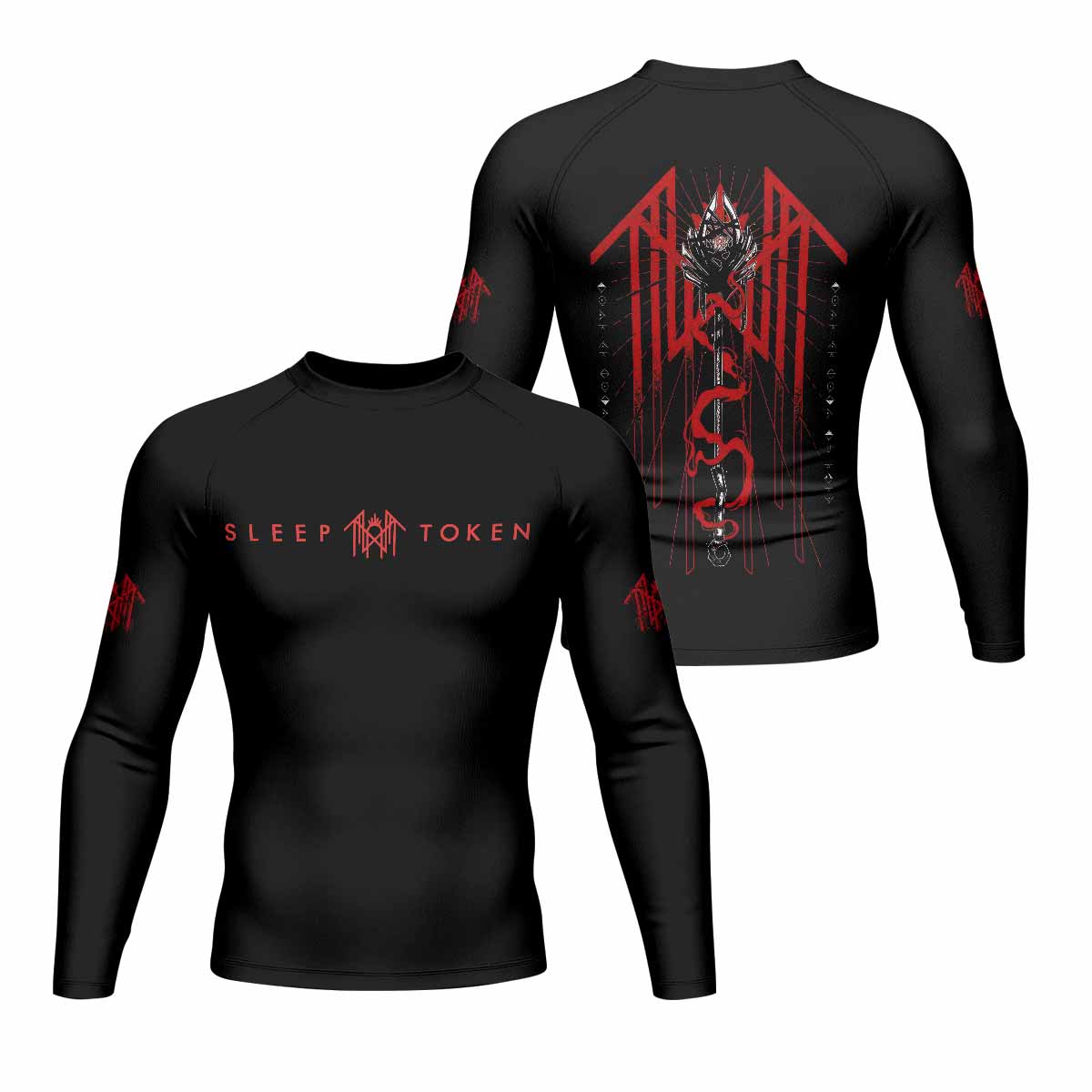 Divine Offering Men's Rash Guard Long Sleeve - front and back view