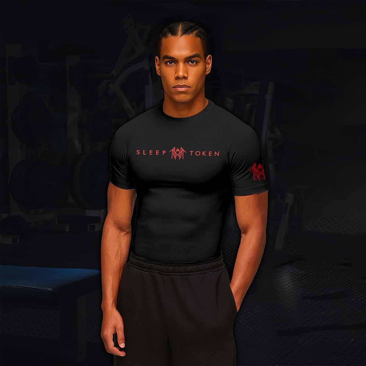 Divine Offering Men's Rash Guard Short Sleeve - lifestyle view