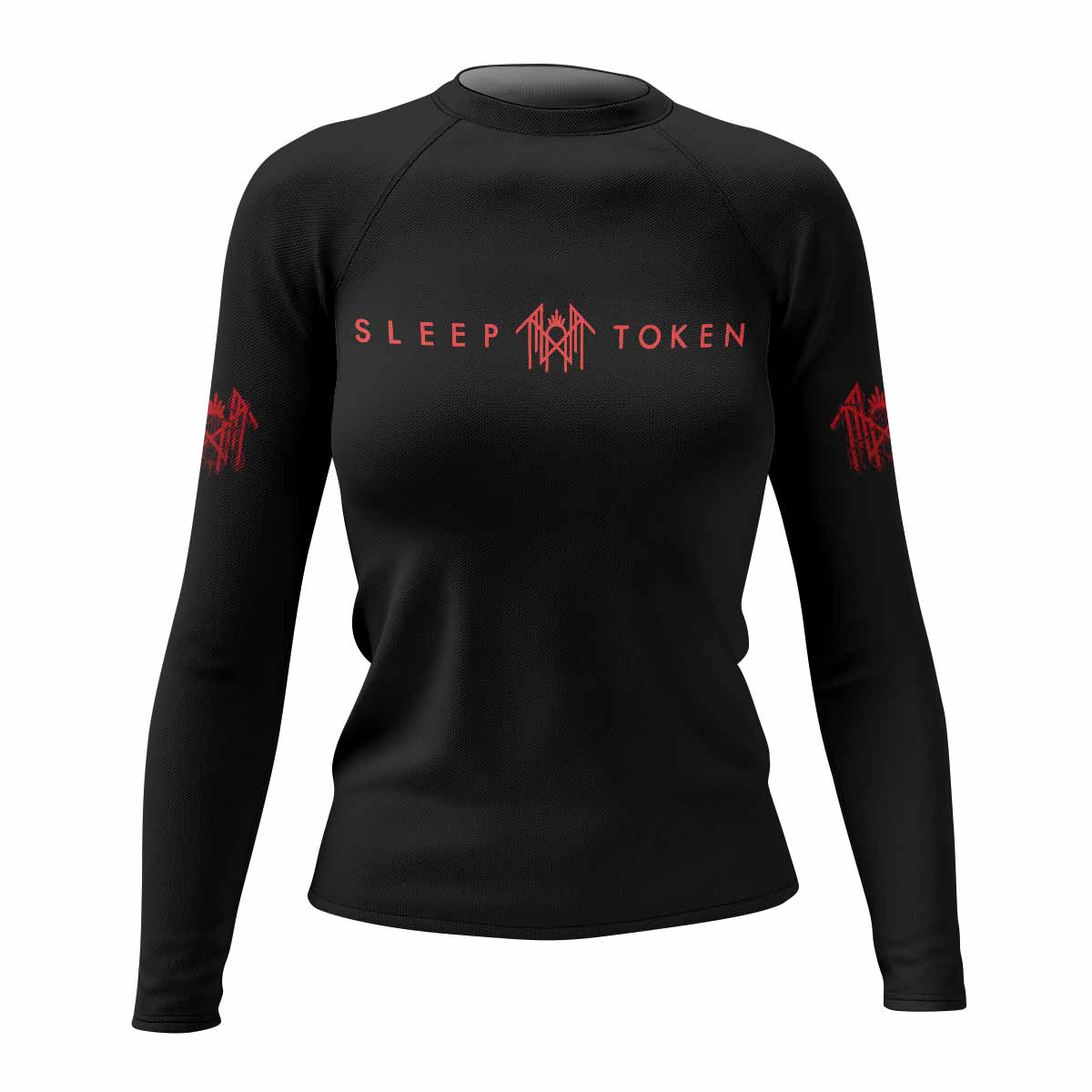 Divine Offering Women's Rash Guard Long Sleeve - front view mockup 
