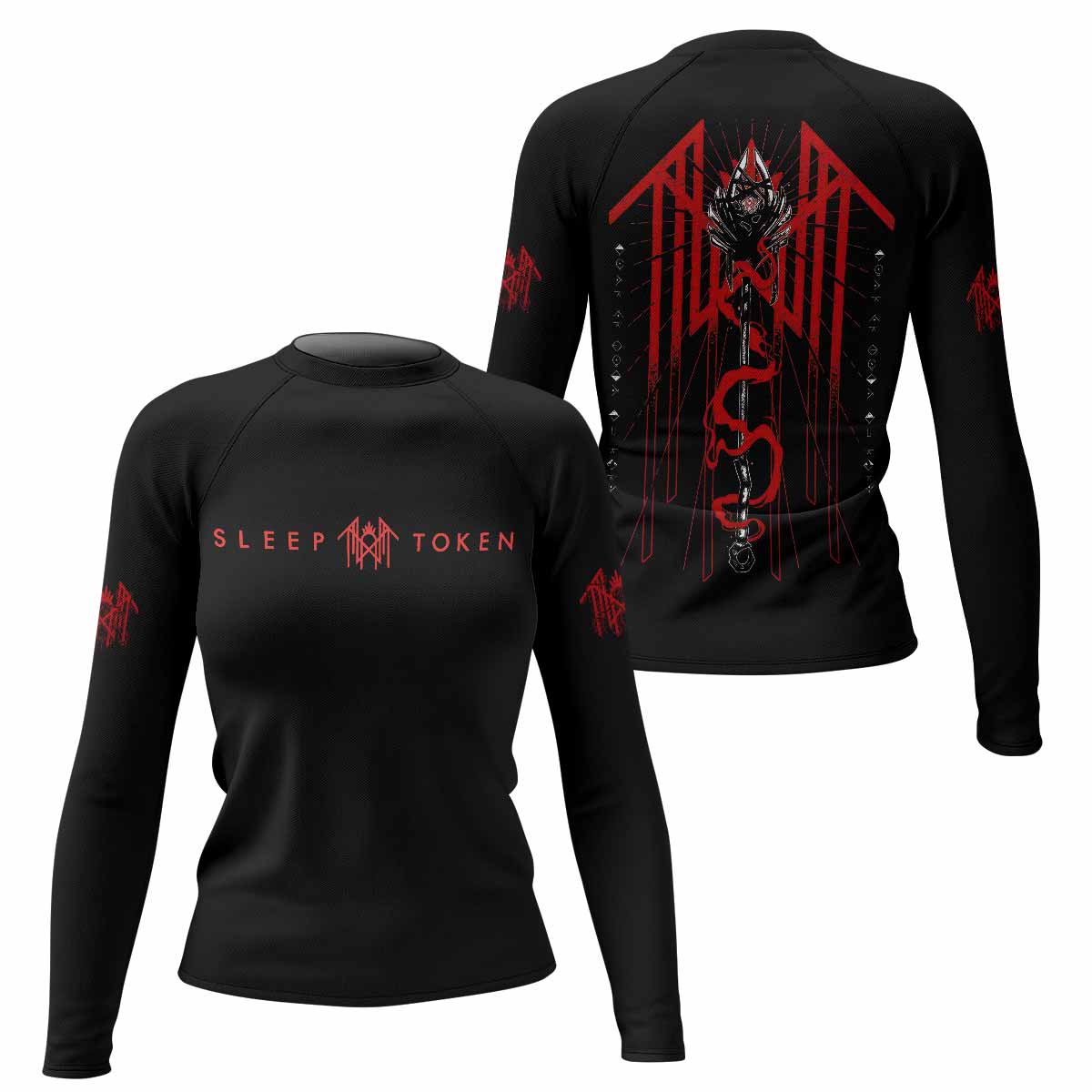 Divine Offering Women's Rash Guard Long Sleeve - front and back view
