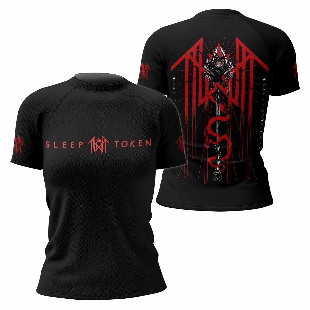 Divine Offering Women's Rash Guard Short Sleeve - front and back view