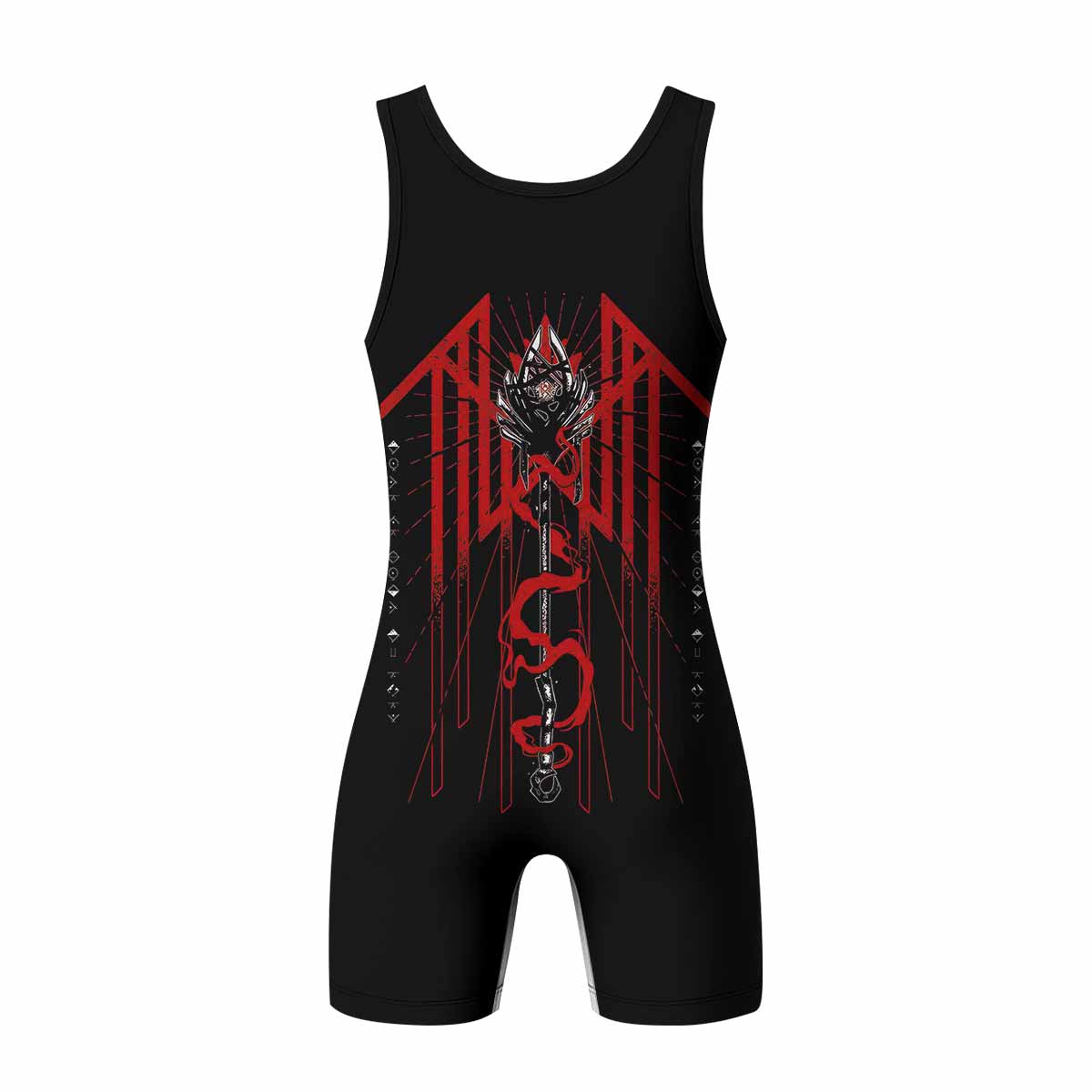 Divine Offering Wrestling Singlet - back view mockup 