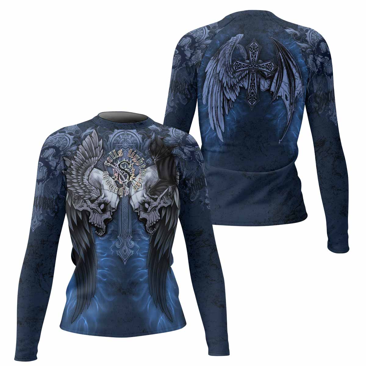 Duality of Souls Women’s Long Sleeve Rash Guard - front and back view