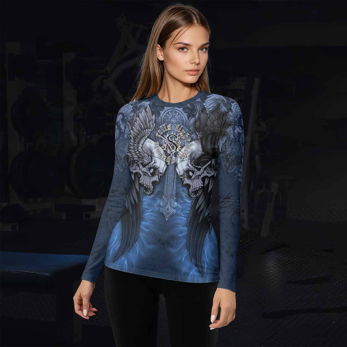 Duality of Souls Women’s Long Sleeve Rash Guard - lifestyle view