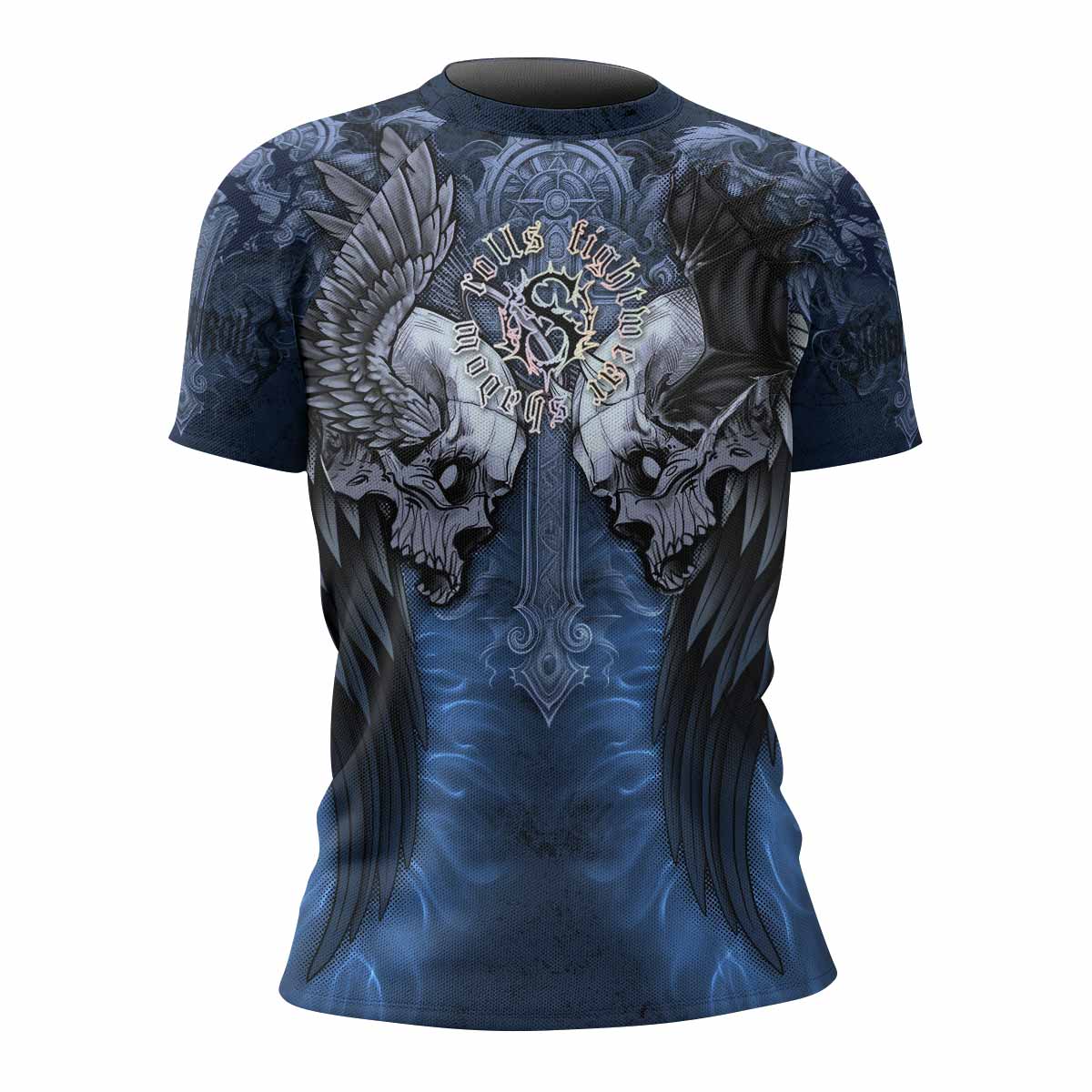 Duality of Souls Women’s Short Sleeve Rash Guard - front view mockup