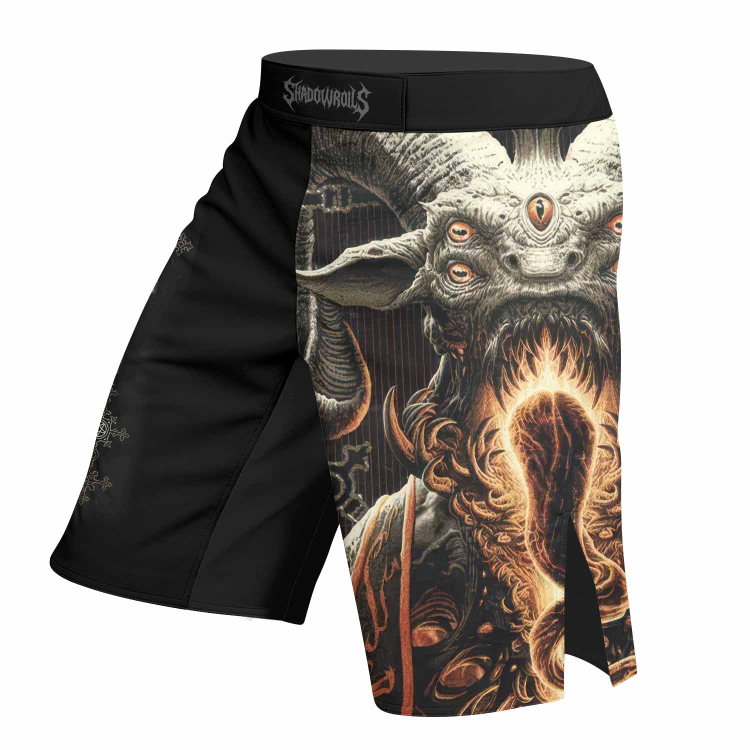 Eldritch Horror Fight Shorts - right side mockup