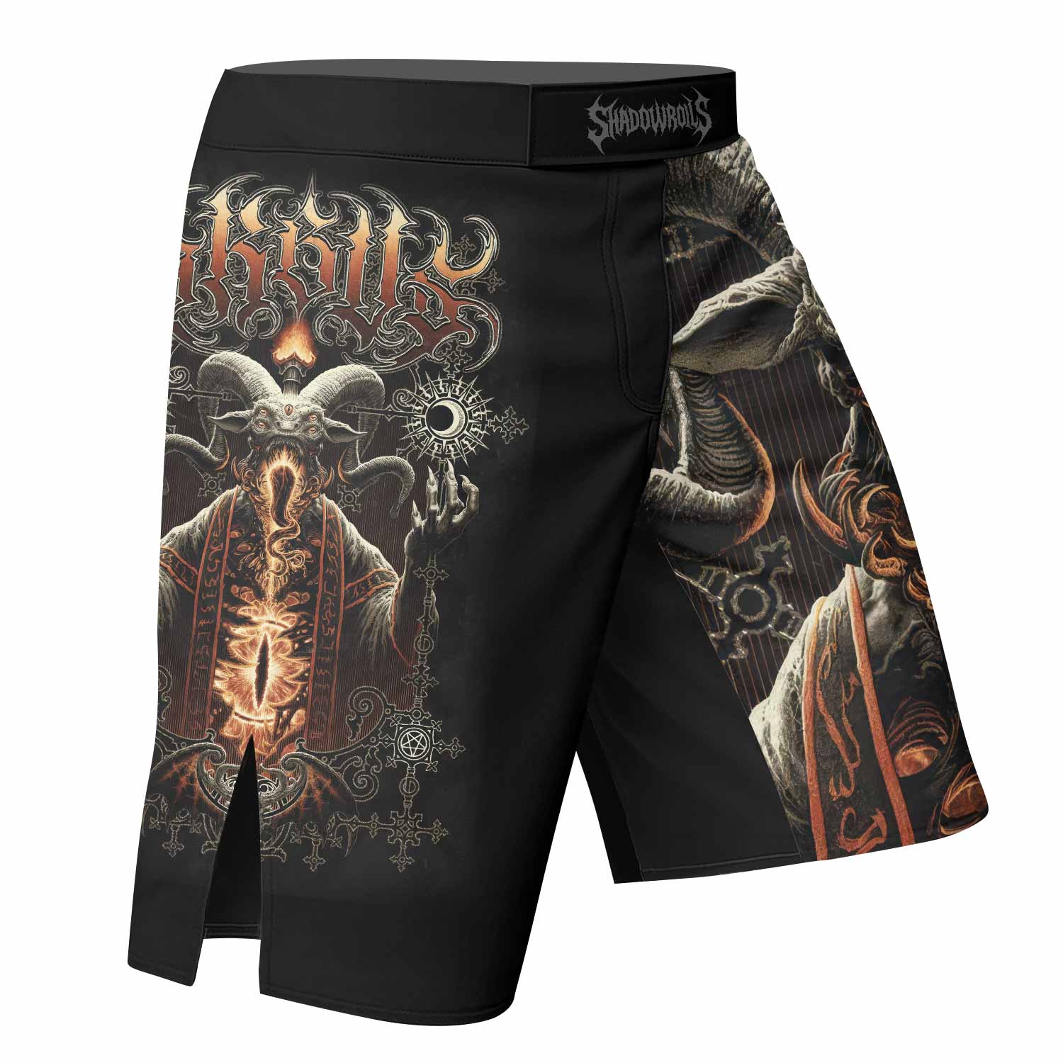 Eldritch Horror Fight Shorts - left side mockup