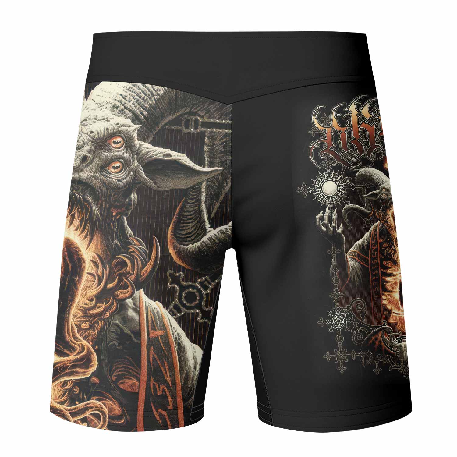 Eldritch Horror Fight Shorts - back view mockup