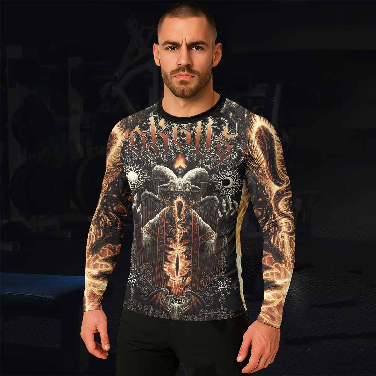 Eldritch Horror Men's Rash Guard Long Sleeve - lifestyle view
