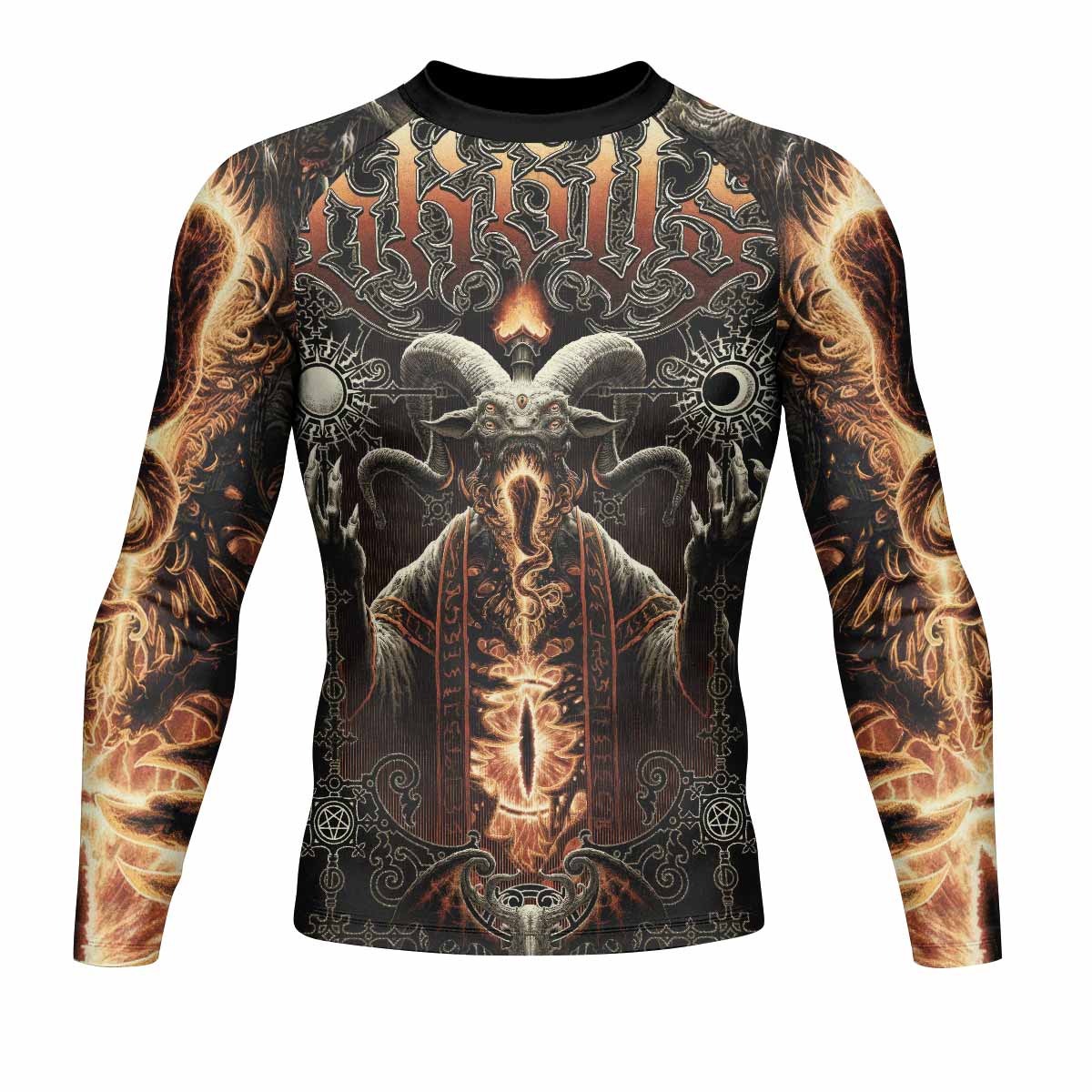 Eldritch Horror Men's Rash Guard Long Sleeve - front view mockup 