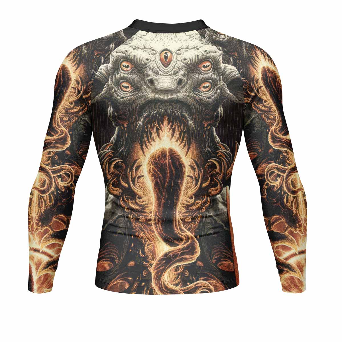 Eldritch Horror Men's Rash Guard Long Sleeve - back view mockup 