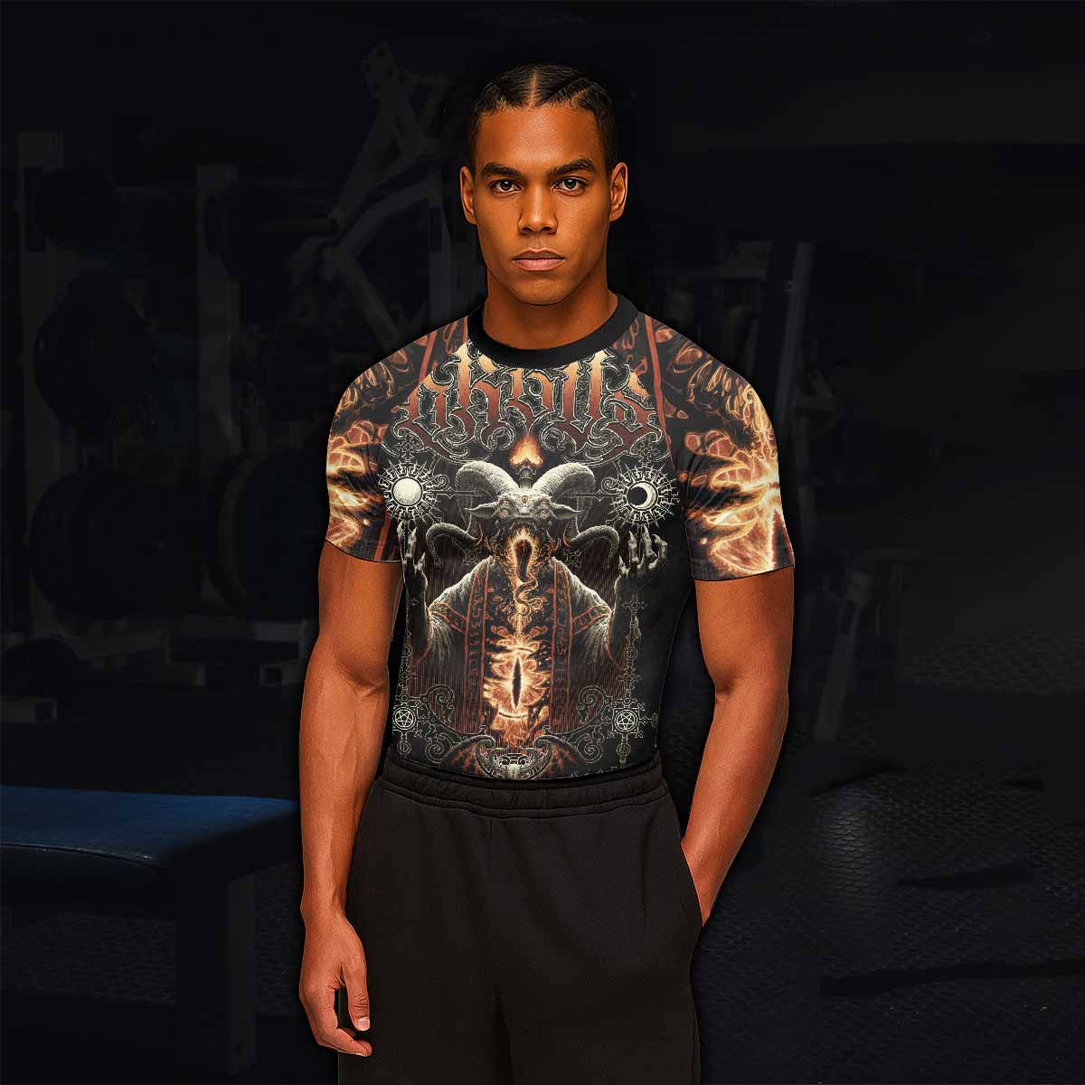 Eldritch Horror Men's Rash Guard Short Sleeve - lifestyle view