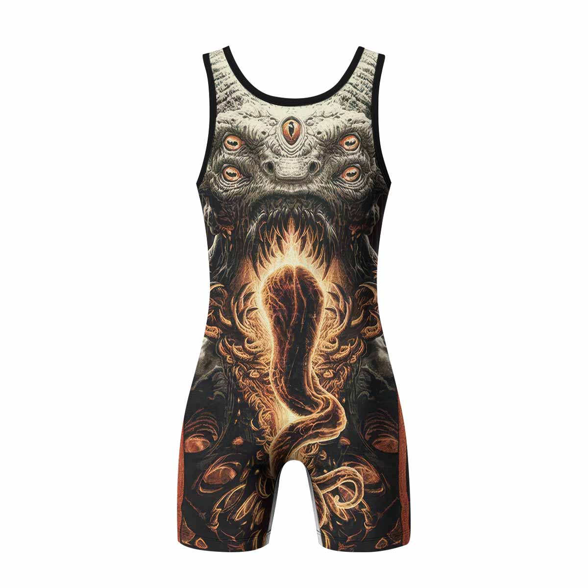 Eldritch Horror Wrestling Singlet - back view mockup 