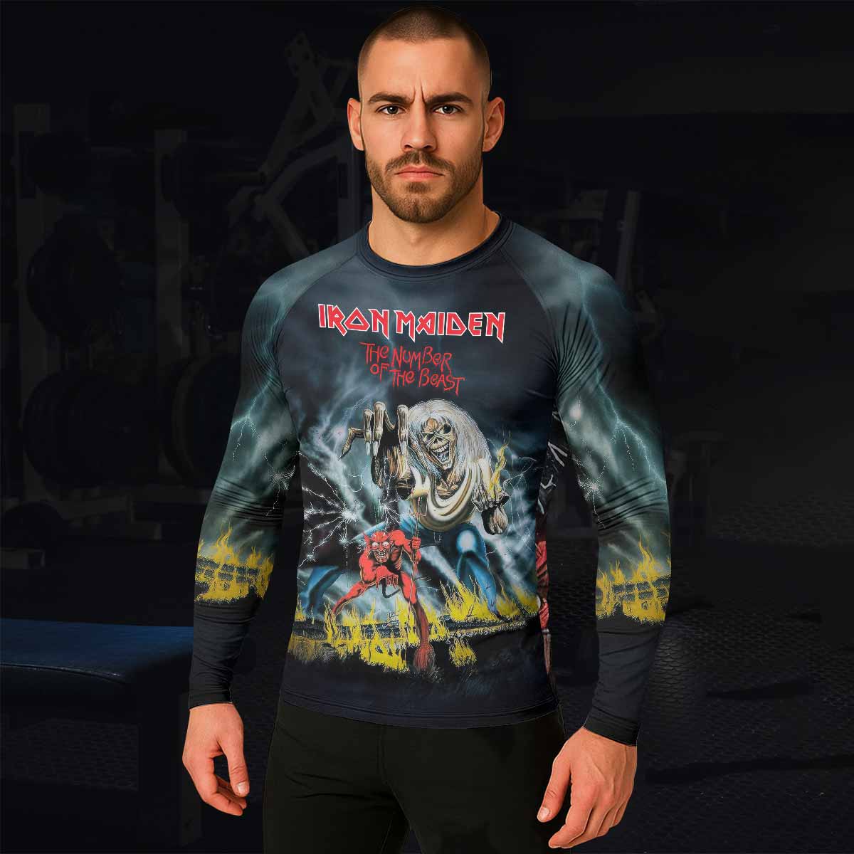 Eternal Beast Men's Rash Guard Long Sleeve - lifestyle view