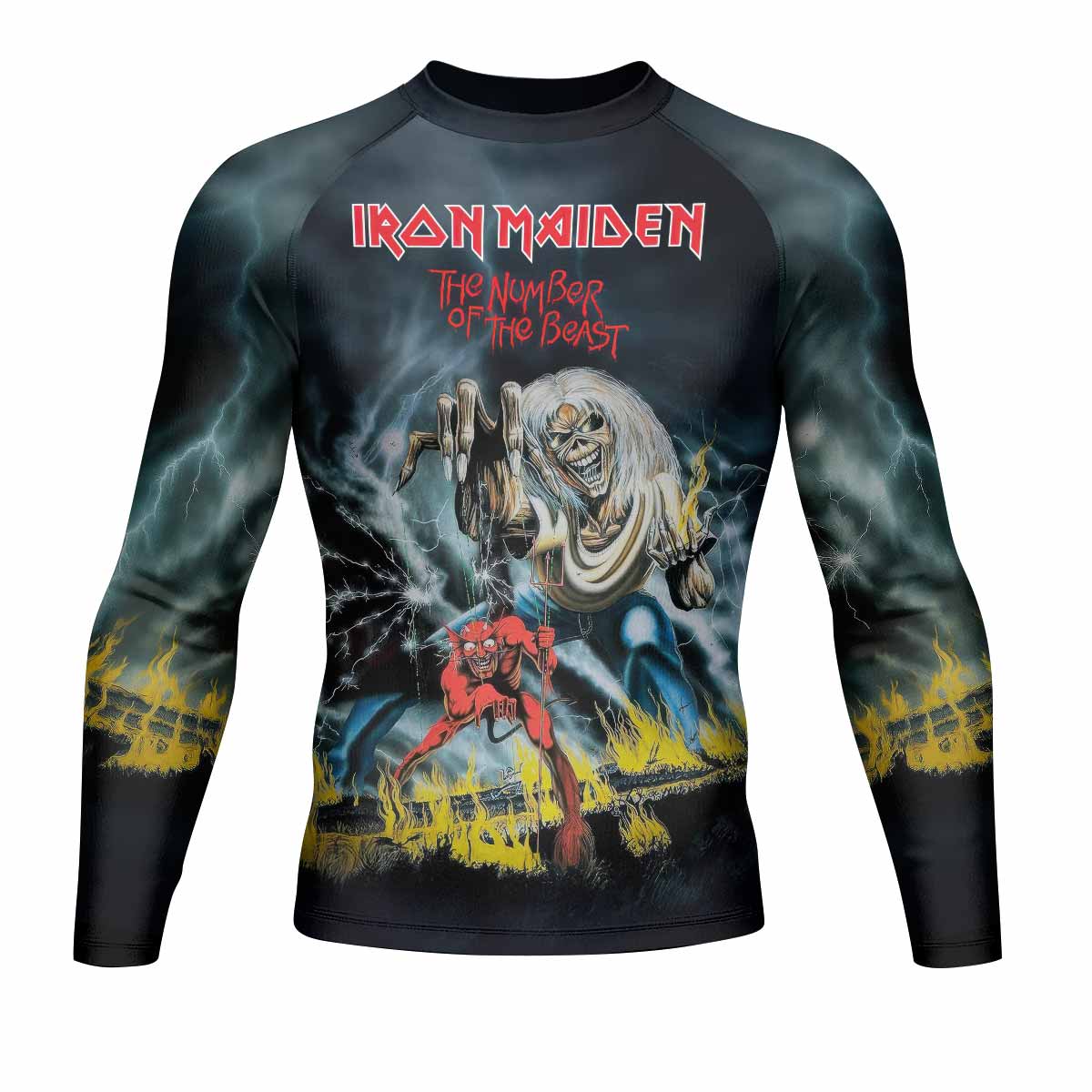 Eternal Beast Men's Rash Guard Long Sleeve - front view mockup 