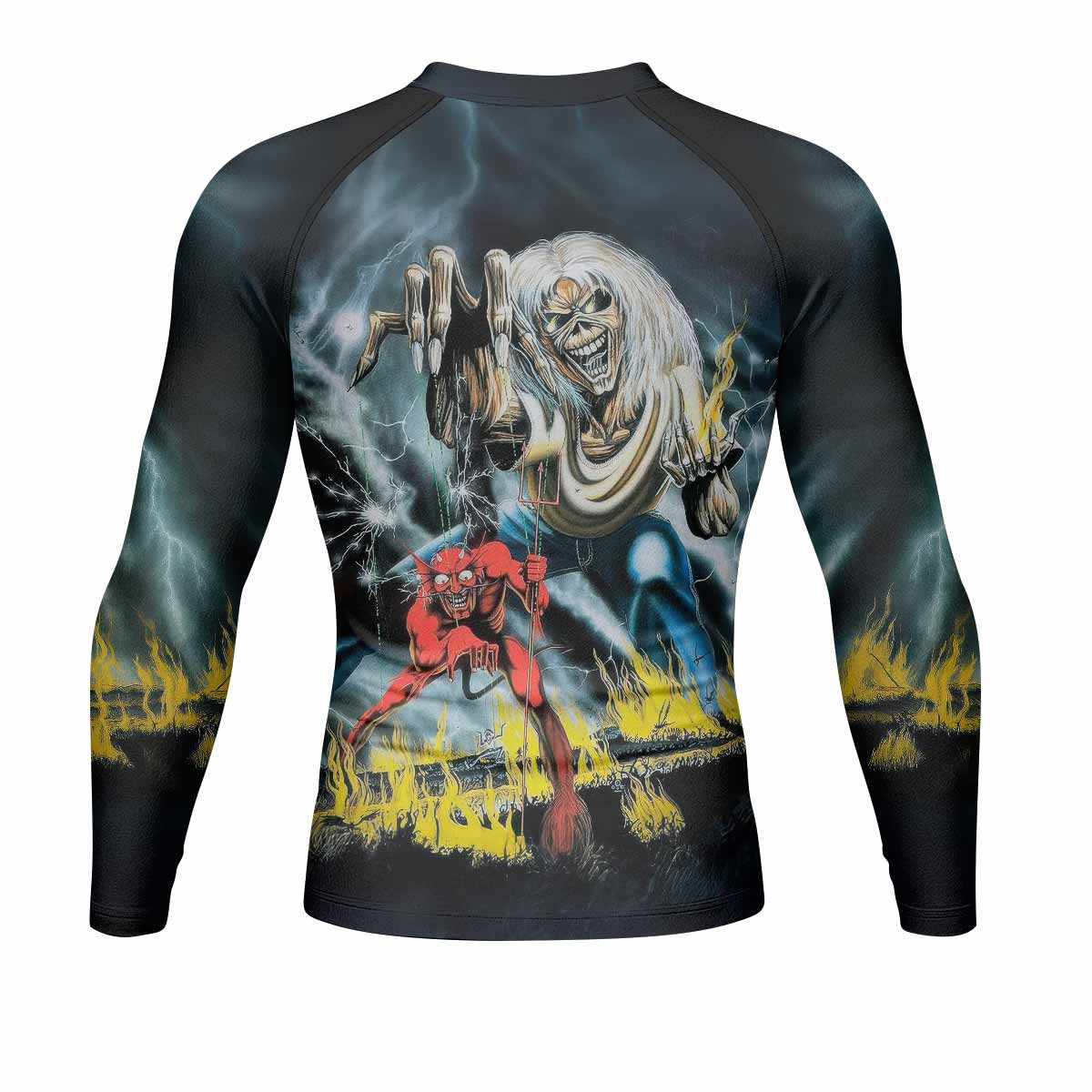 Eternal Beast Men's Rash Guard Long Sleeve - back view mockup 