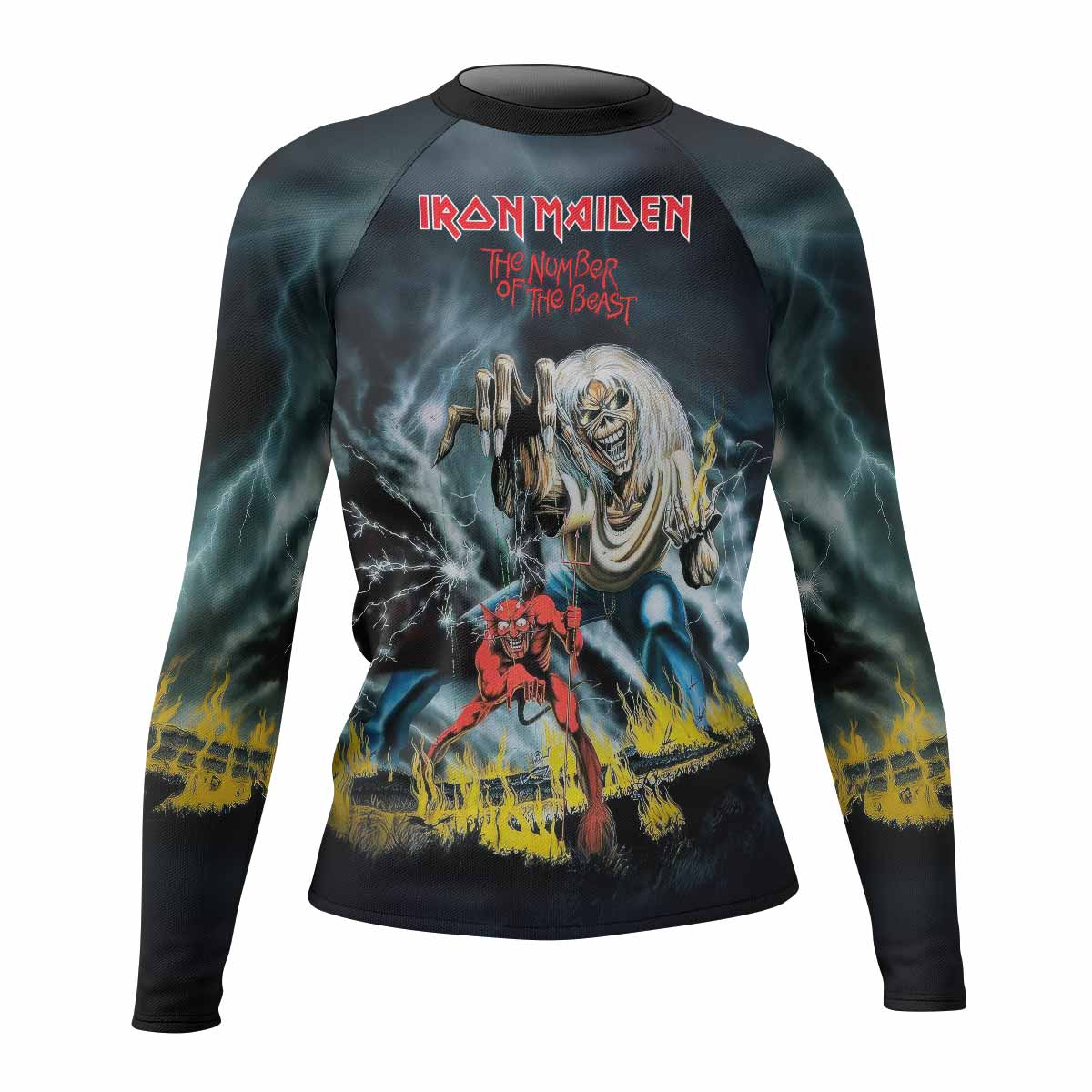 Eternal Beast Women's Rash Guard Long Sleeve - front view mockup 
