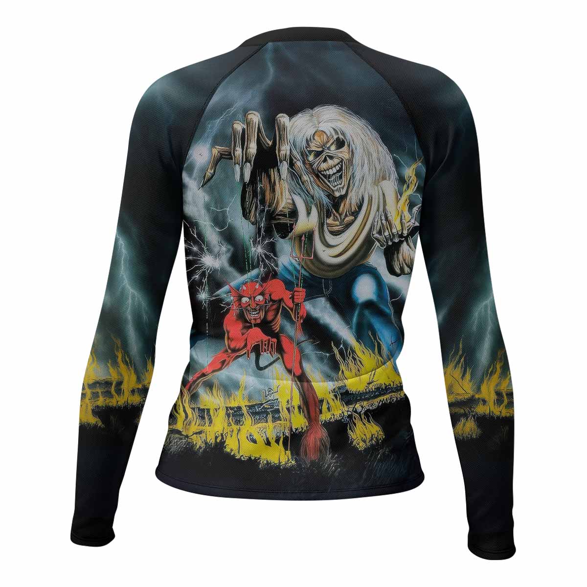 Eternal Beast Women's Rash Guard Long Sleeve - back view mockup 
