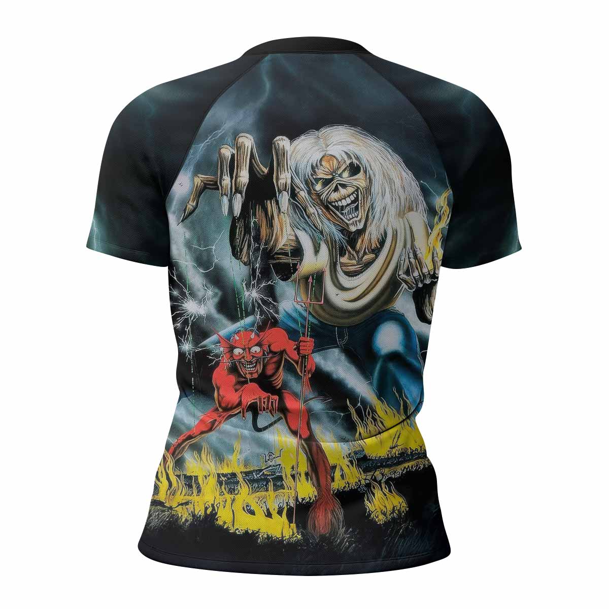 Eternal Beast Women's Rash Guard Short Sleeve - back view mockup 