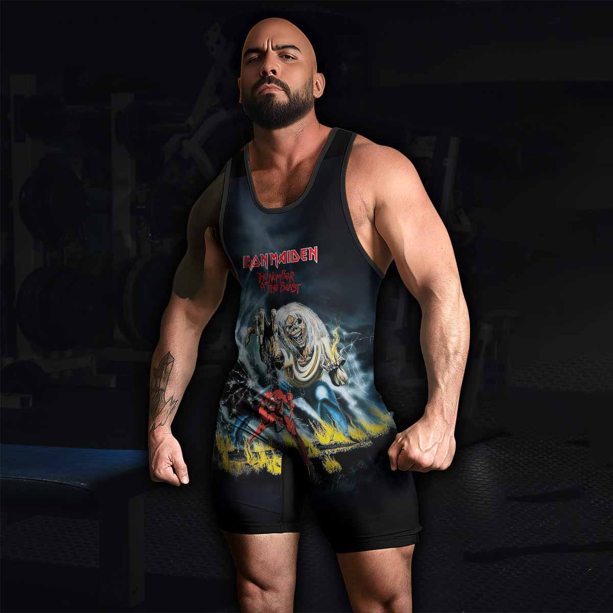Eternal Beast Wrestling Singlet - men's lifestyle view