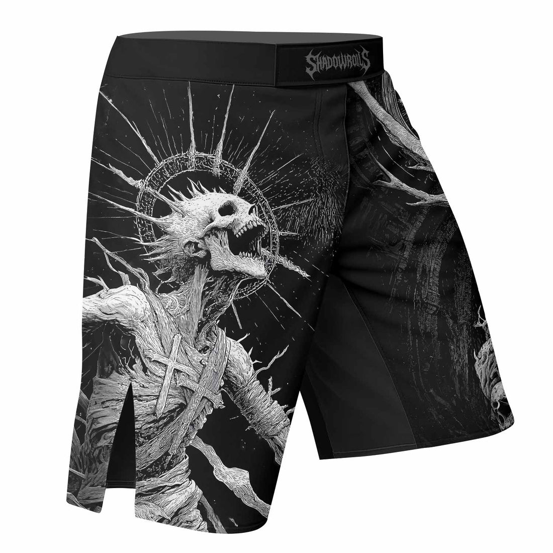 Eternal Scream Fight Shorts - right side mockup