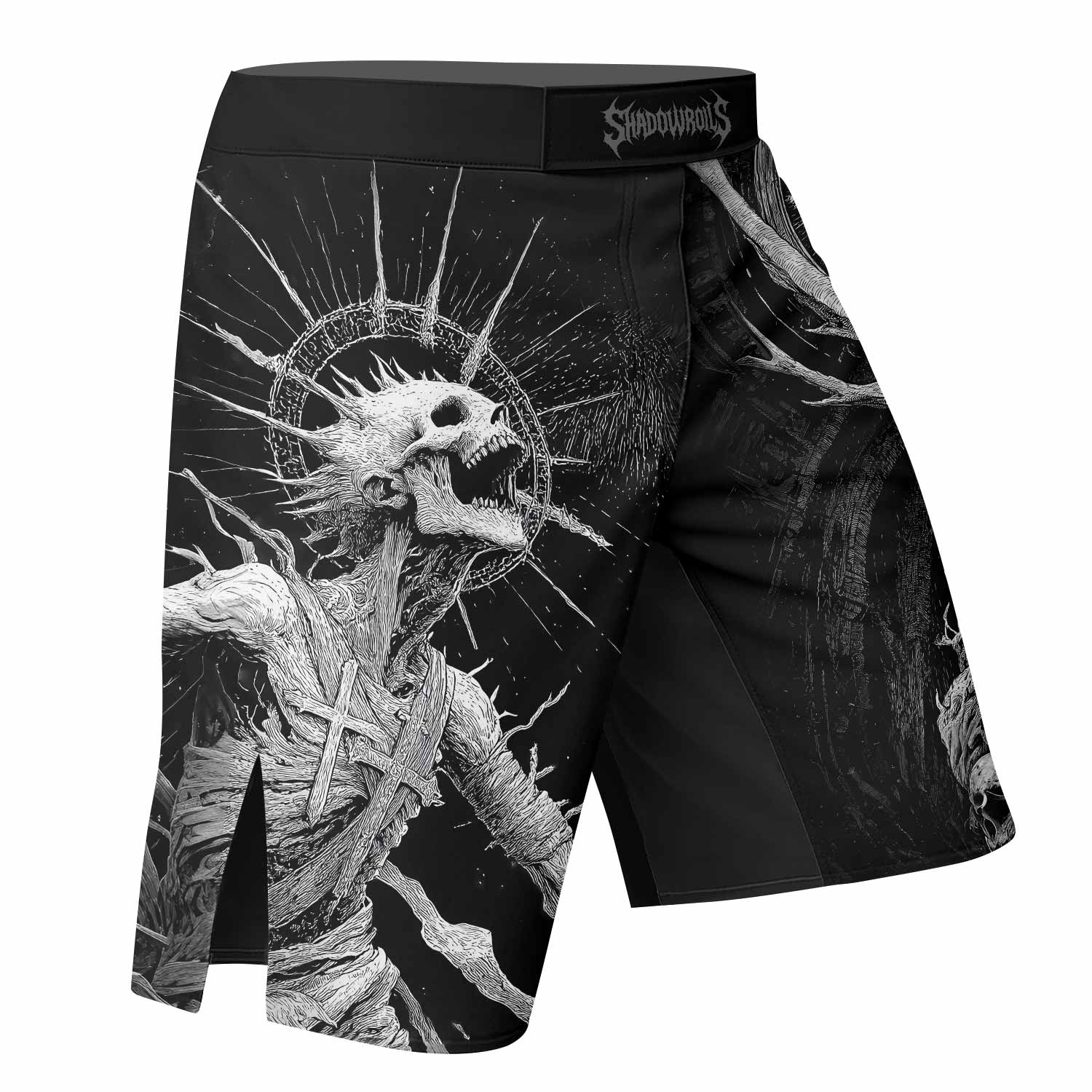 Eternal Scream Fight Shorts - right side mockup
