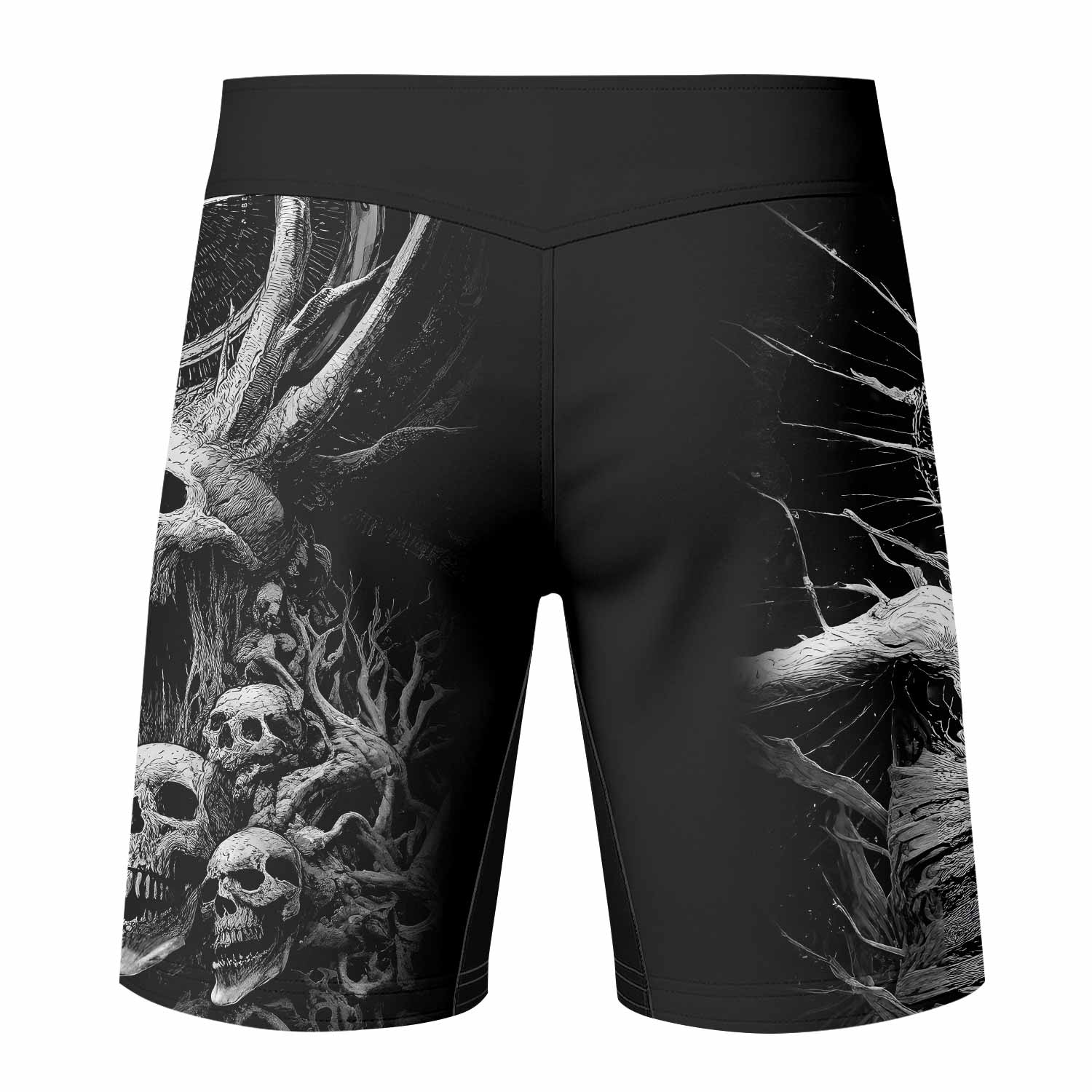 Eternal Scream Fight Shorts - back view mockup