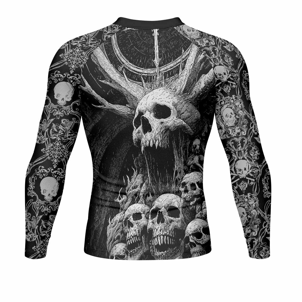 Eternal Scream Men's Rash Guard Long Sleeve - back view mockup 