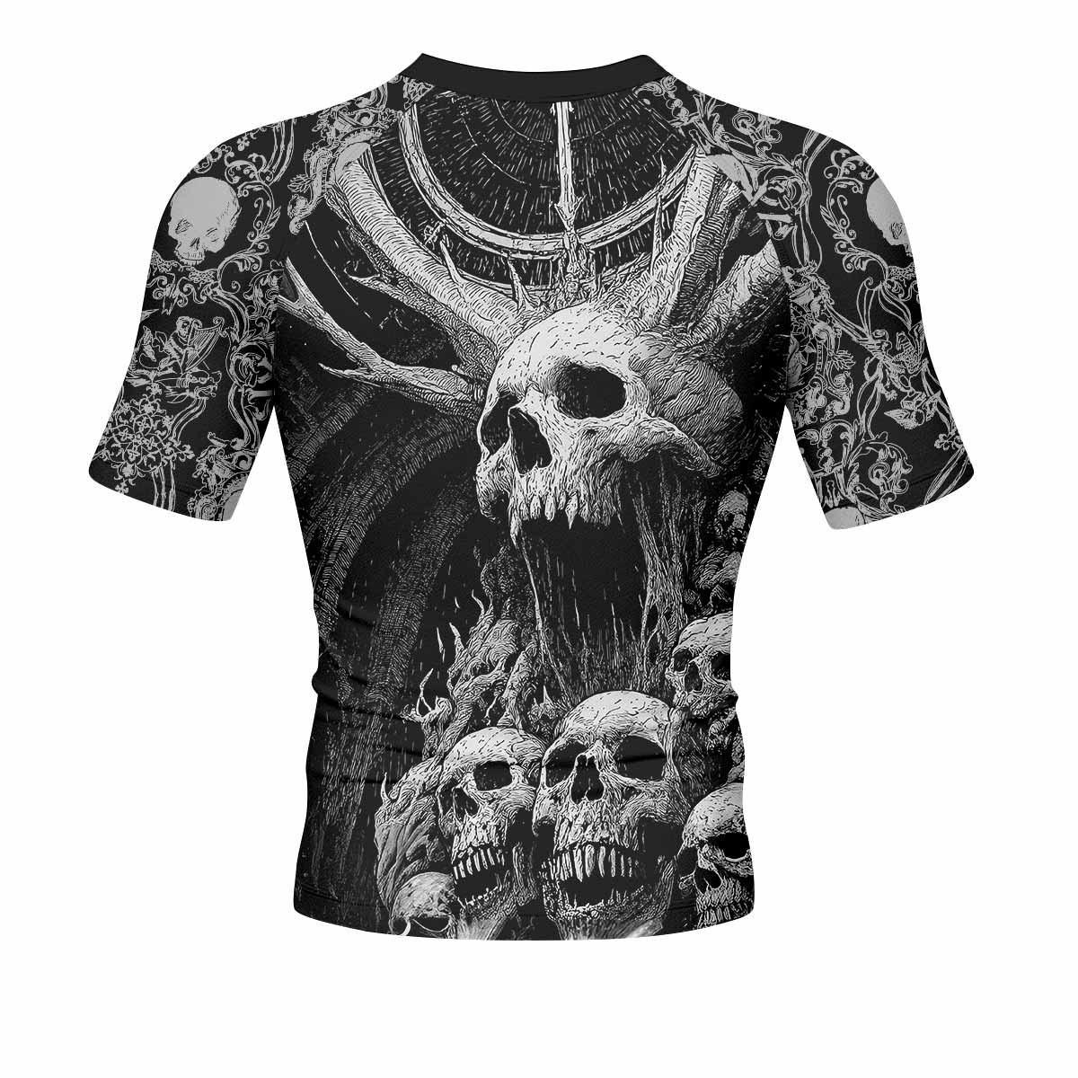 Eternal Scream Men's Rash Guard Short Sleeve - back view mockup 