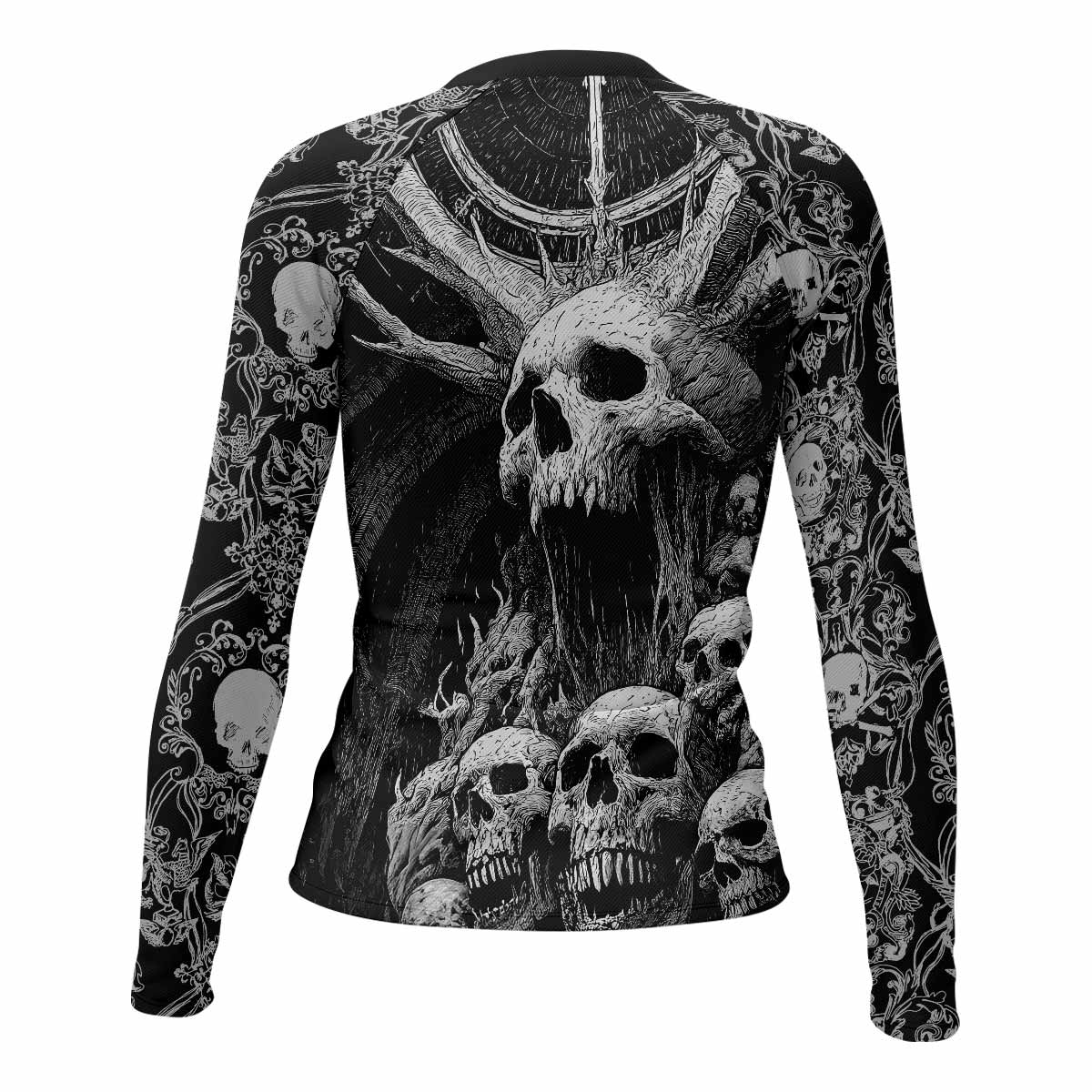 Eternal Scream Women's Rash Guard Long Sleeve - back view mockup 