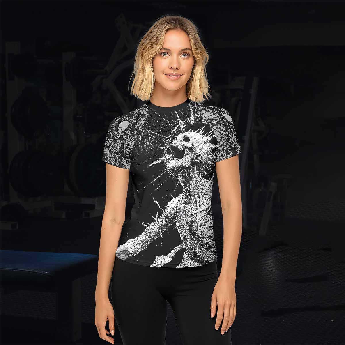 Eternal Scream Women's Rash Guard Short Sleeve - lifestyle view