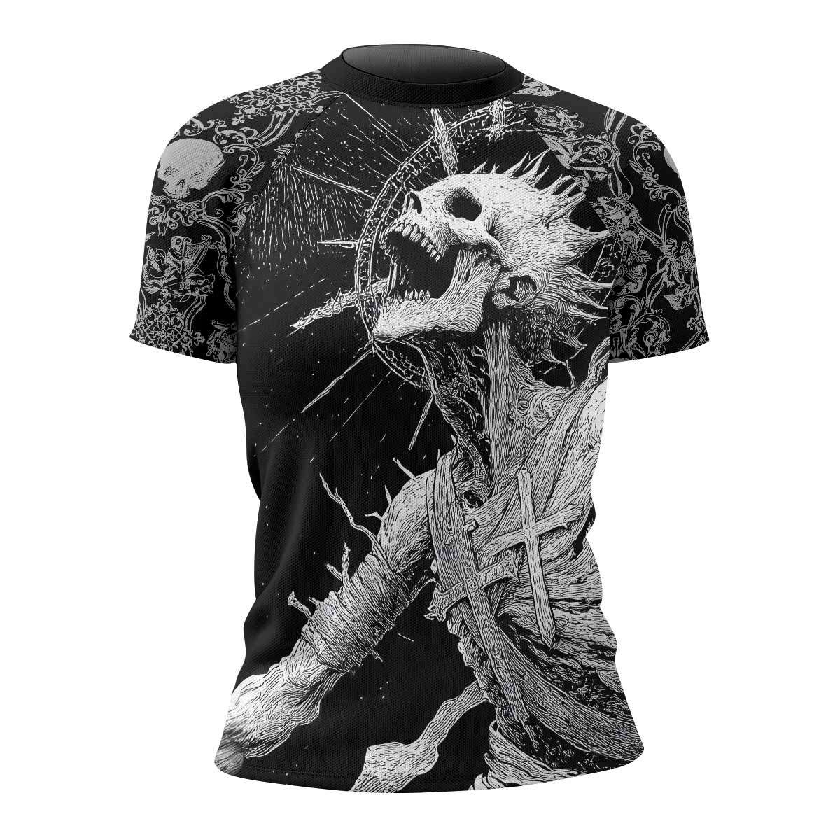 Eternal Scream Women's Rash Guard Short Sleeve - front view mockup 