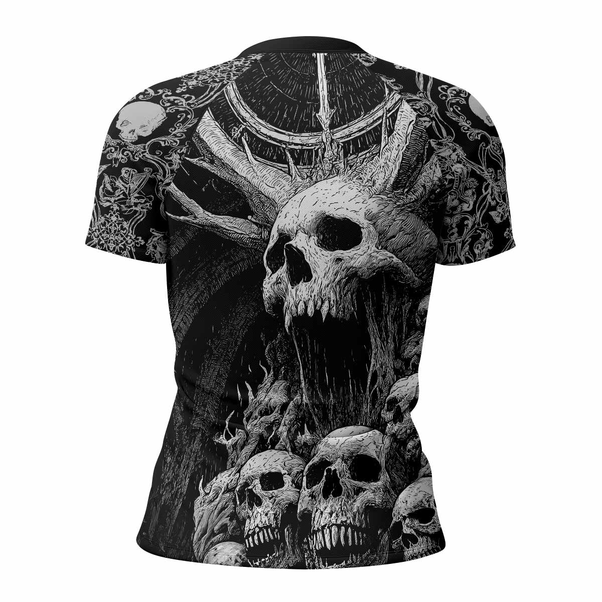 Eternal Scream Women's Rash Guard Short Sleeve - back view mockup 
