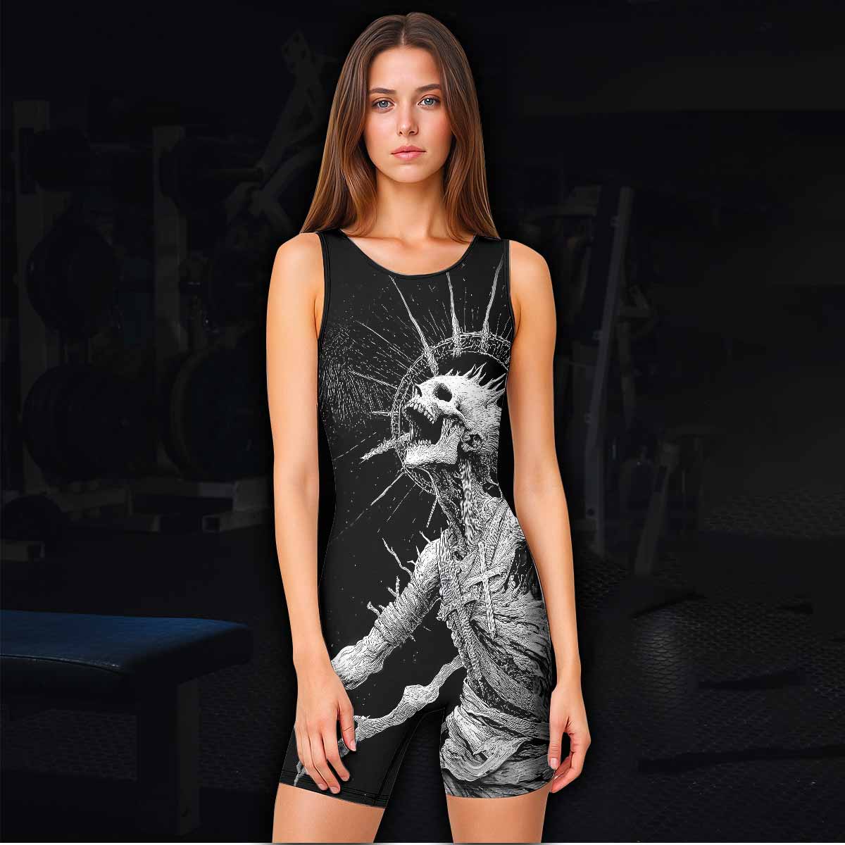 Eternal Scream Wrestling Singlet - women's lifestyle view