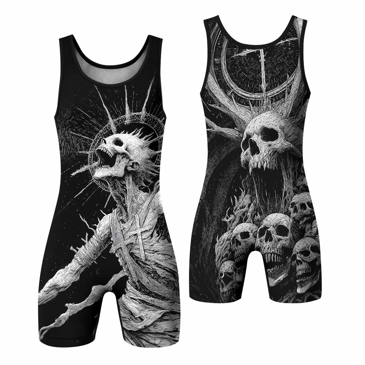 Eternal Scream Wrestling Singlet - front and back view