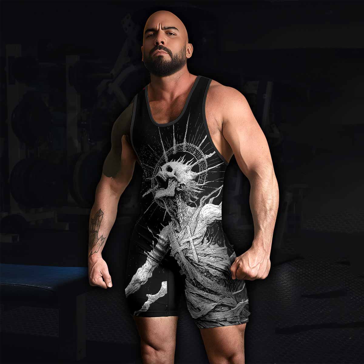 Eternal Scream Wrestling Singlet - men's lifestyle view